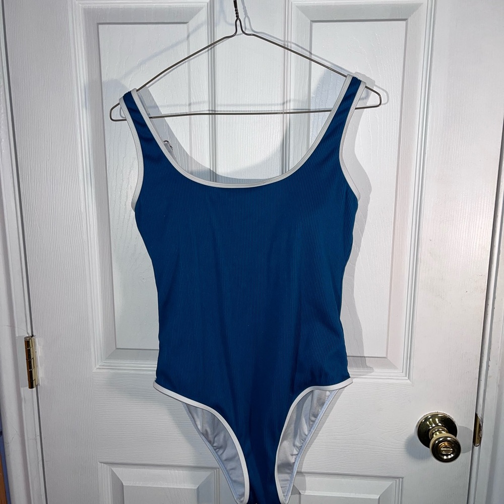 Blue and White Kids One Piece Swimsuit